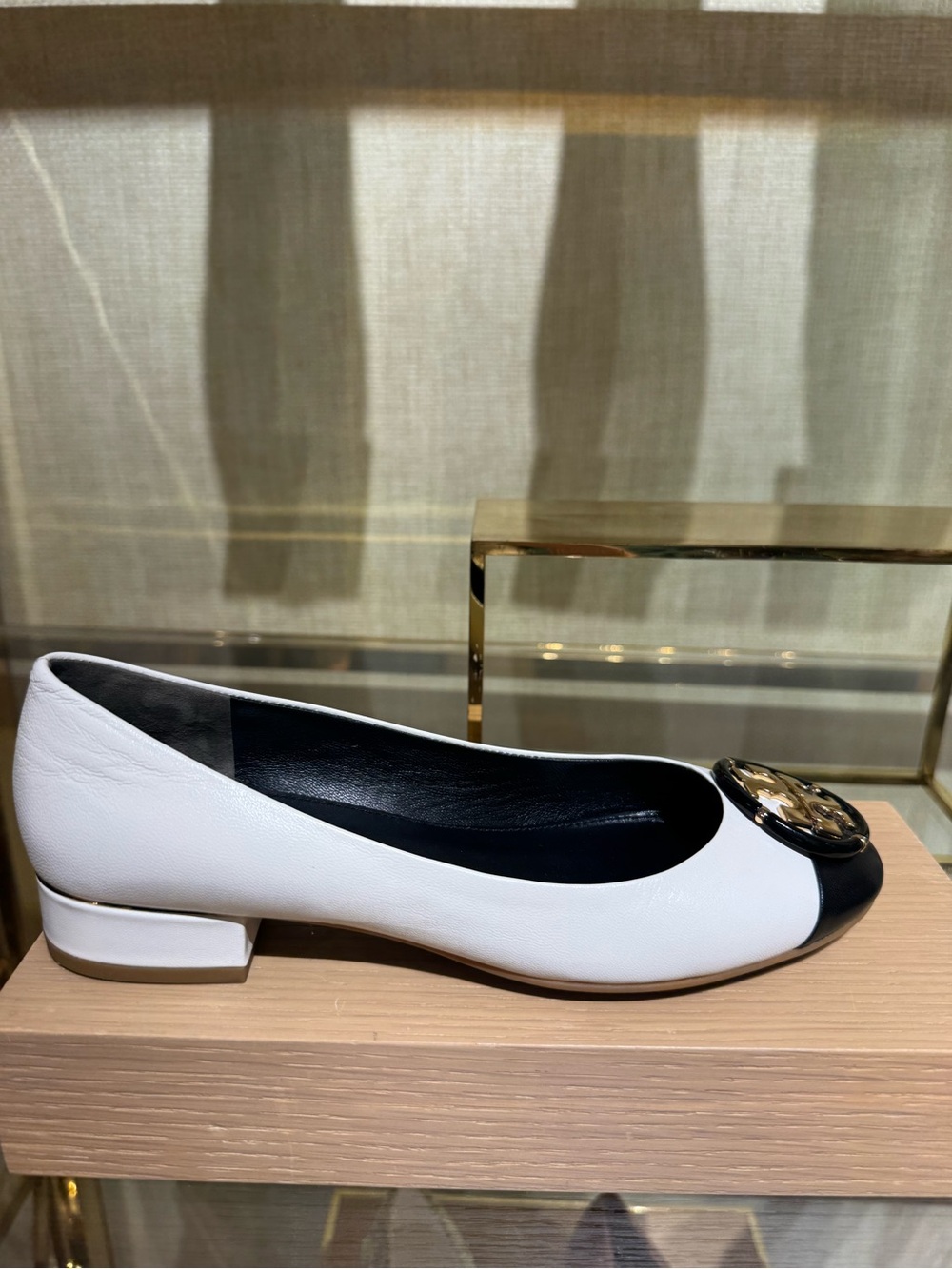 TORY BURCH Multi Logo Leather Block Heel pump
